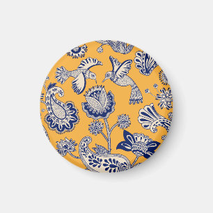 Birds Paisley Flowers Vintage Pattern Magnet