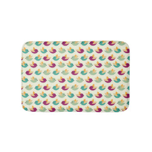 Birds pattern bath mat