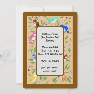 Birds Pattern Birthday Invitations
