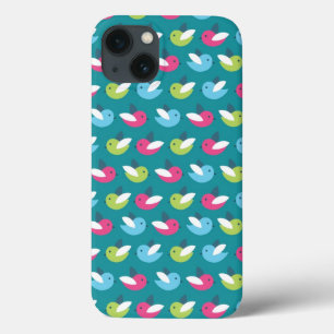 Birds pattern Blue iPhone 13 Case