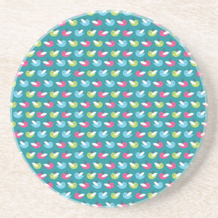 Birds pattern Blue Coaster