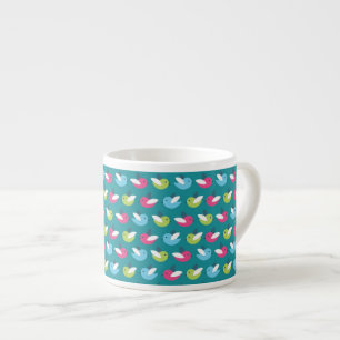 Birds pattern Blue Espresso Cup