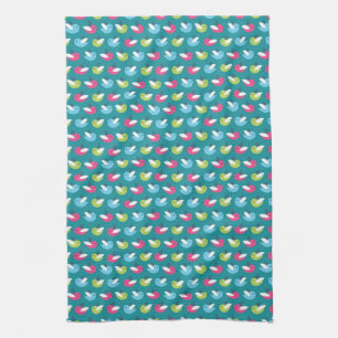 Birds pattern Blue Tea Towel
