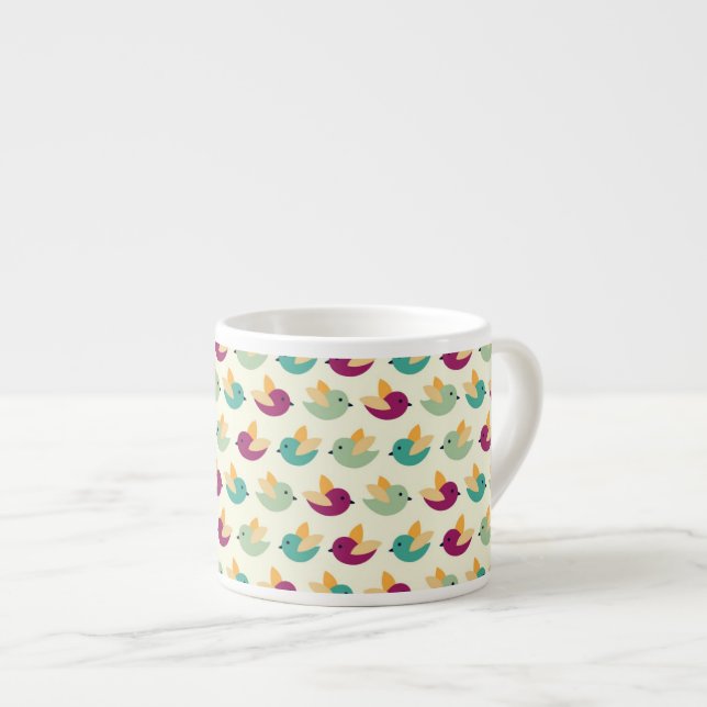 Birds pattern espresso cup (Front Right)