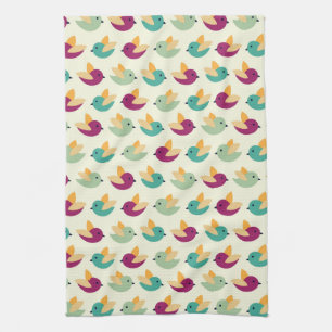 Birds pattern tea towel