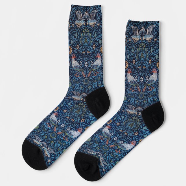 Birds Pattern, William Morris Socks (Left)