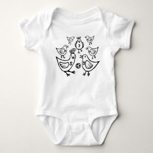 Birds Playing Football Baby Bodysuit