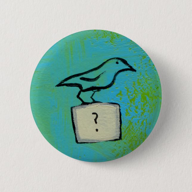 Birds question marks colourful art Orderly 6 Cm Round Badge (Front)