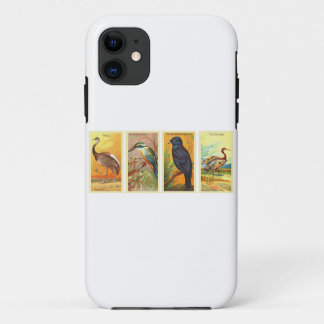 birds retro drawings iPhone 11 case