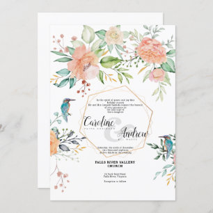 Birds & Roses - Wedding Invitation Card