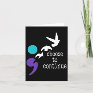Birds Semicolon Gift Suicide Prevention Awareness Card