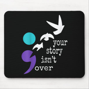 Birds Semicolon Gift Suicide Prevention Awareness Mouse Mat