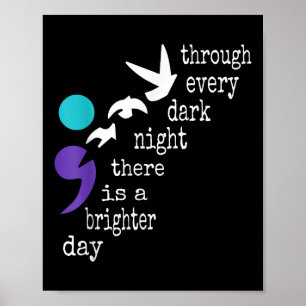 Birds Semicolon Gift Suicide Prevention Awareness Poster