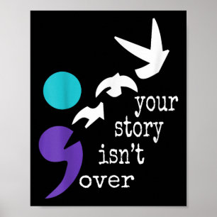 Birds Semicolon Gift Suicide Prevention Awareness Poster