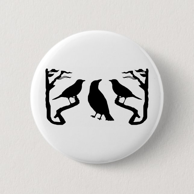 Birds Silhouette 6 Cm Round Badge (Front)