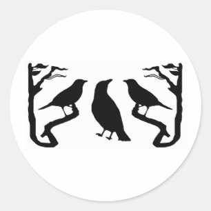 Birds Silhouette Classic Round Sticker