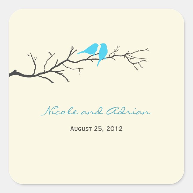 Birds Silhouettes Favour Stickers or Envelope Seal (Front)