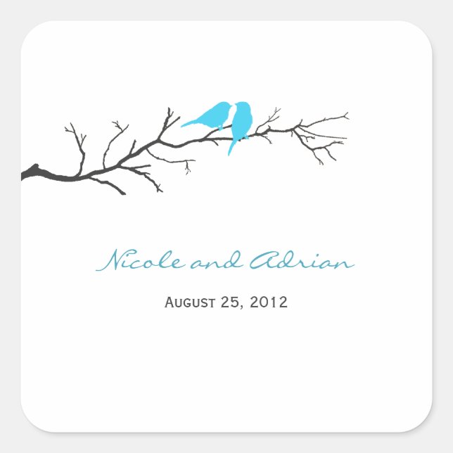 Birds Silhouettes Favour Stickers or Envelope Seal (Front)