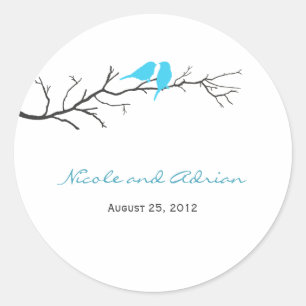 Birds Silhouettes Favour Stickers or Envelope Seal