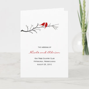 Birds Silhouettes Wedding Program Card