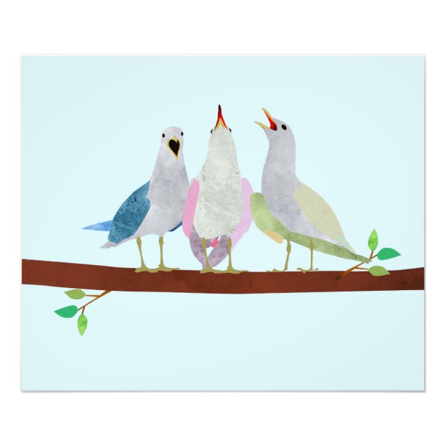 Birds singing photo print (Front)