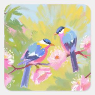 Birds  square sticker