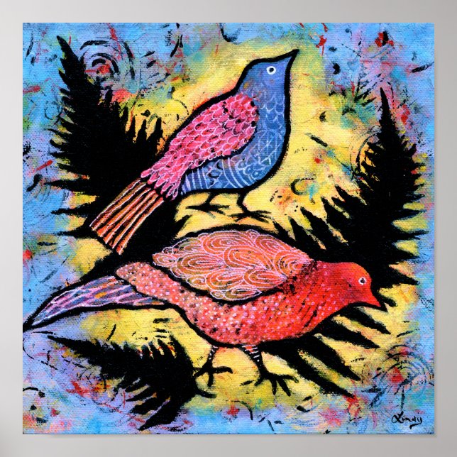 Birds Surrounded by Blue Sky Poster (Front)
