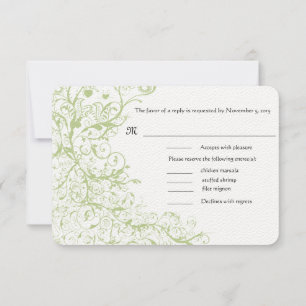 Birds & Swirls #28 Wedding RSVP Response Card