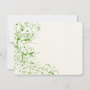 Birds & Swirls Apple Green Wedding Response Card