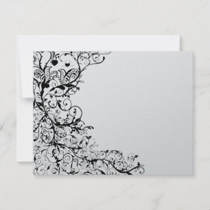 Birds & Swirls Wedding RSVP Response Card #31g