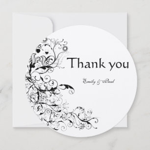 Birds & Swirls Wedding Thank You Card