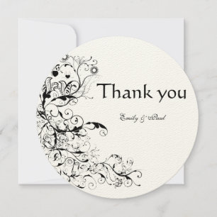 Birds & Swirls Wedding Thank You Card