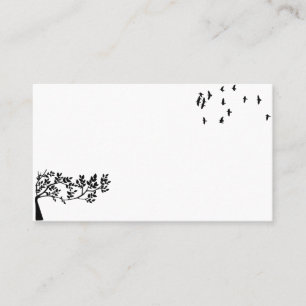 Birds Trees Leaves Silhouette Nature Business Card