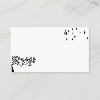 Birds Trees Leaves Silhouette Nature Business Card