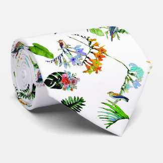 BIRDS, TROPICAL PARADISE, COLOR BIRD GARDEN LOVELU TIE