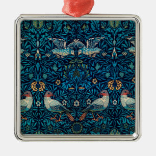 Birds (Vintage Floral Pattern) (by William Morris) Metal Tree Decoration