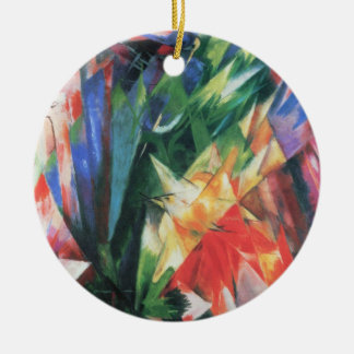 Birds (Vogel) by Franz Marc, Vintage Cubism Art Ceramic Tree Decoration