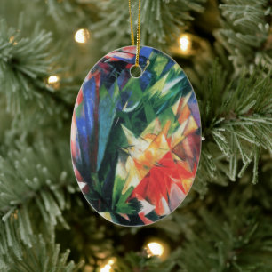 Birds (Vogel) by Franz Marc, Vintage Cubism Art Ceramic Tree Decoration