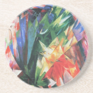 Birds (Vogel) by Franz Marc, Vintage Cubism Art Coaster