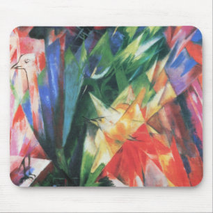 Birds (Vogel) by Franz Marc, Vintage Cubism Art Mouse Mat