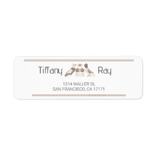 Birds Wedding Return Address Label