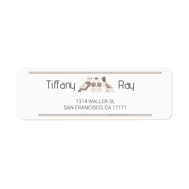 Birds Wedding Return Address Label (Front)
