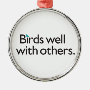 Birds Well with Others Metal Tree Decoration