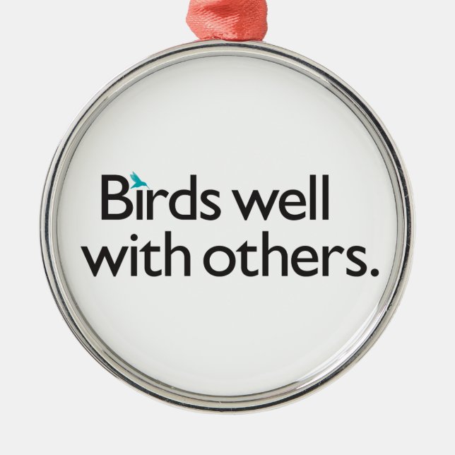 Birds Well with Others Metal Tree Decoration (Front)