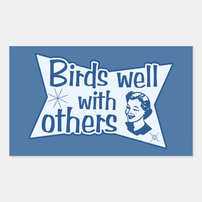 Birds Well With Others Rectangular Sticker (Front)