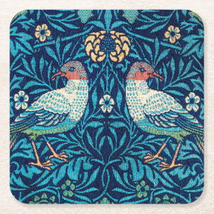 Birds, William Morris Square Paper Coaster