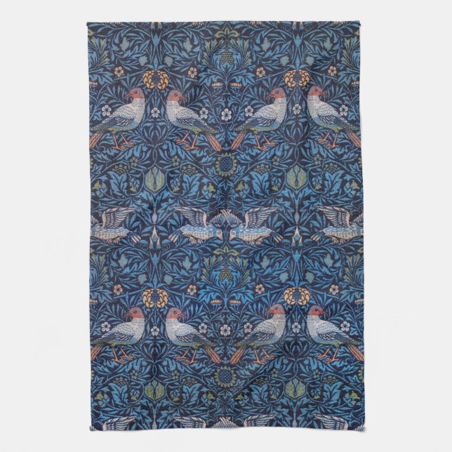 Birds, William Morris Tea Towel (Vertical)
