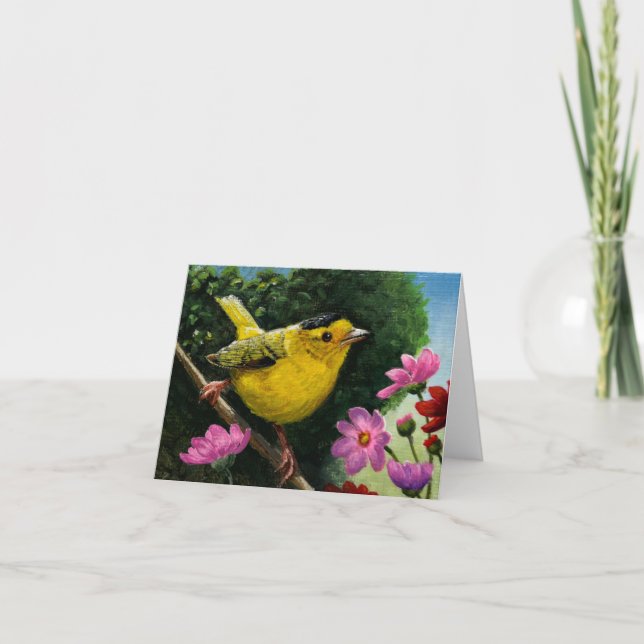 Birds- Wilson's Warbler Thank You Card (Front)