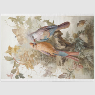 Birds with long feathers  tissue paper