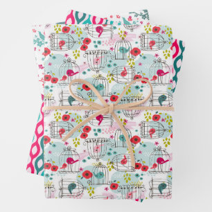 Birds Wrapping Paper Sheet